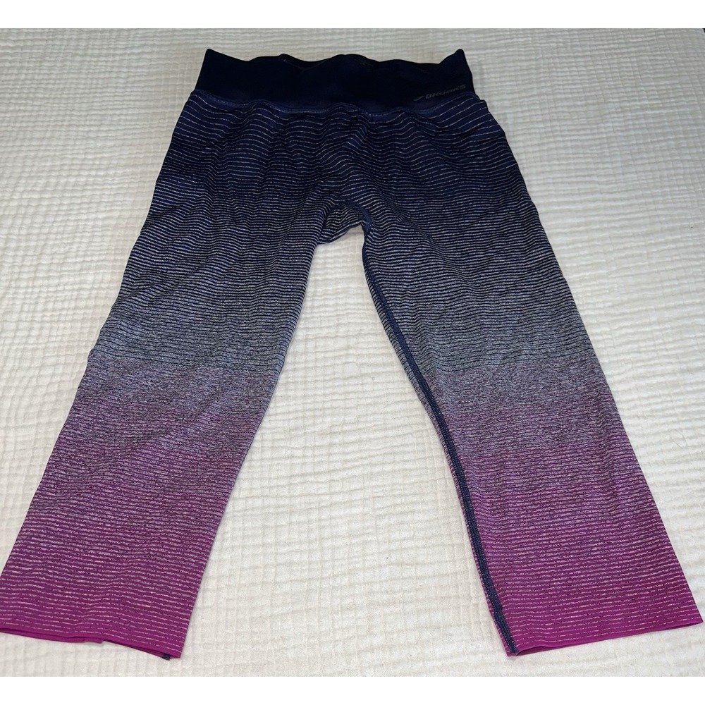Brooks Women's Cropped Leggings Size Small Blue/purple